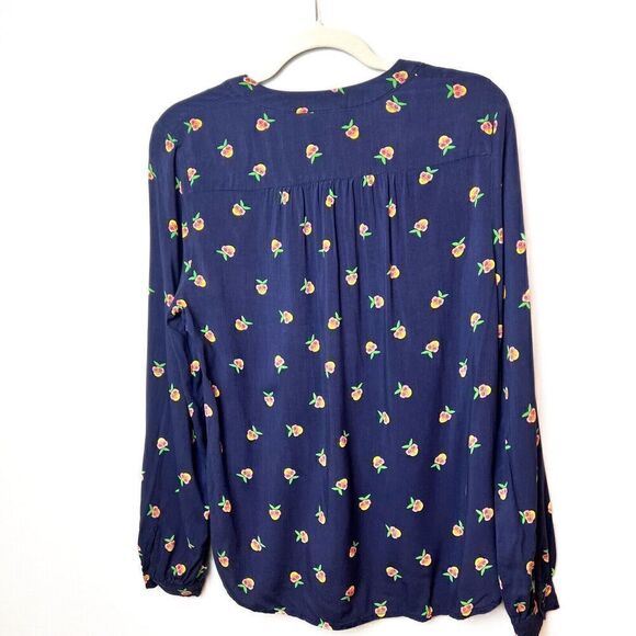 Anthropologie Kendra Dandy Dreamer Button Down Navy Blouse Size 6 EUC - Picture 9 of 9